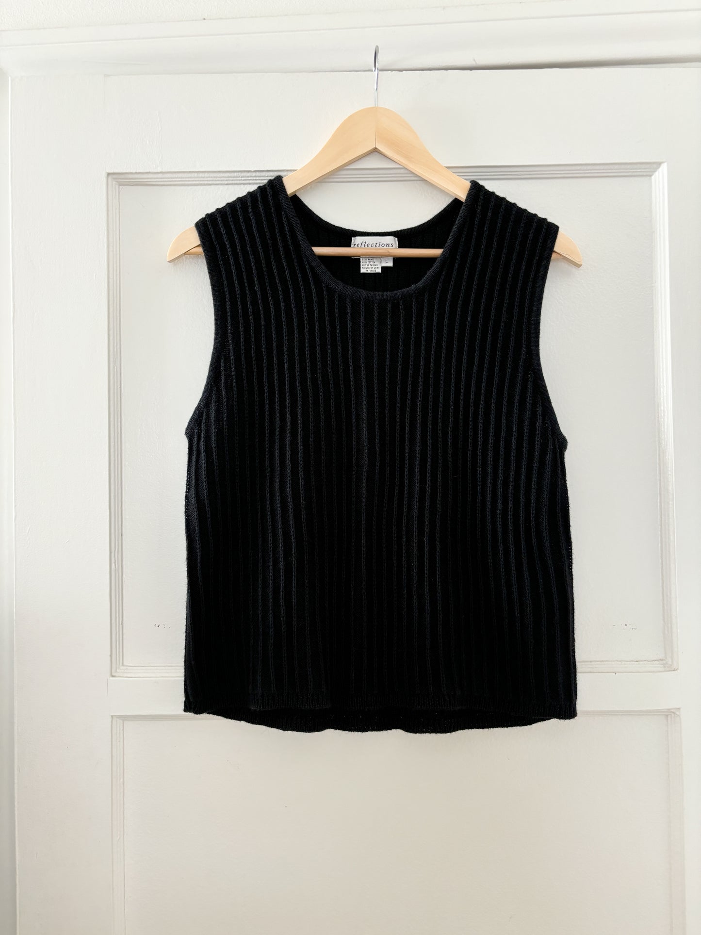 Vintage Black Knit Tank (L)