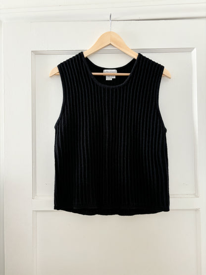 Vintage Black Knit Tank (L)