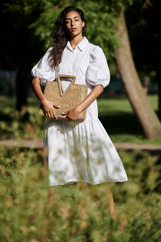 Amadi Tiered Puff Sleeve Dress (S)