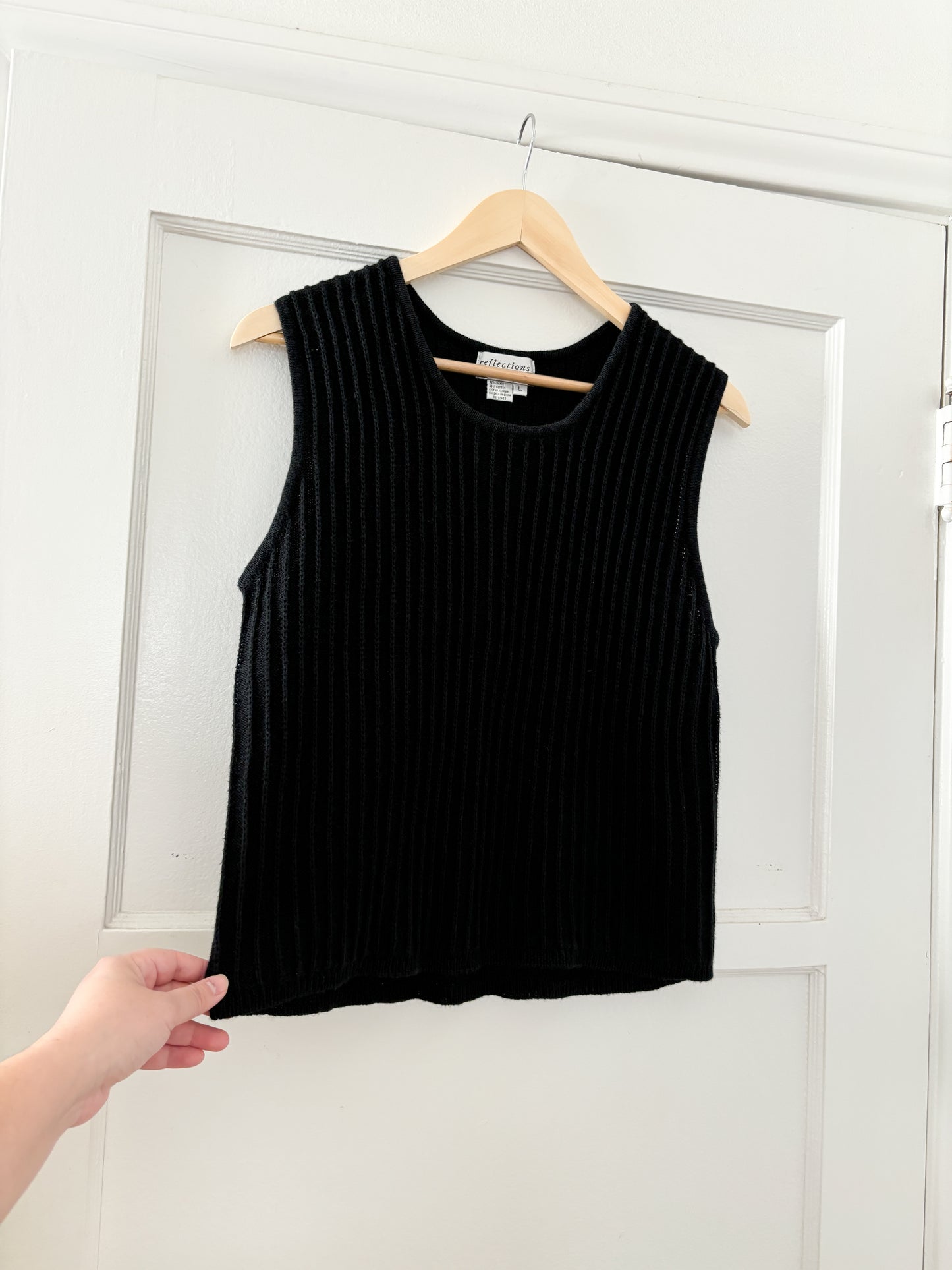 Vintage Black Knit Tank (L)