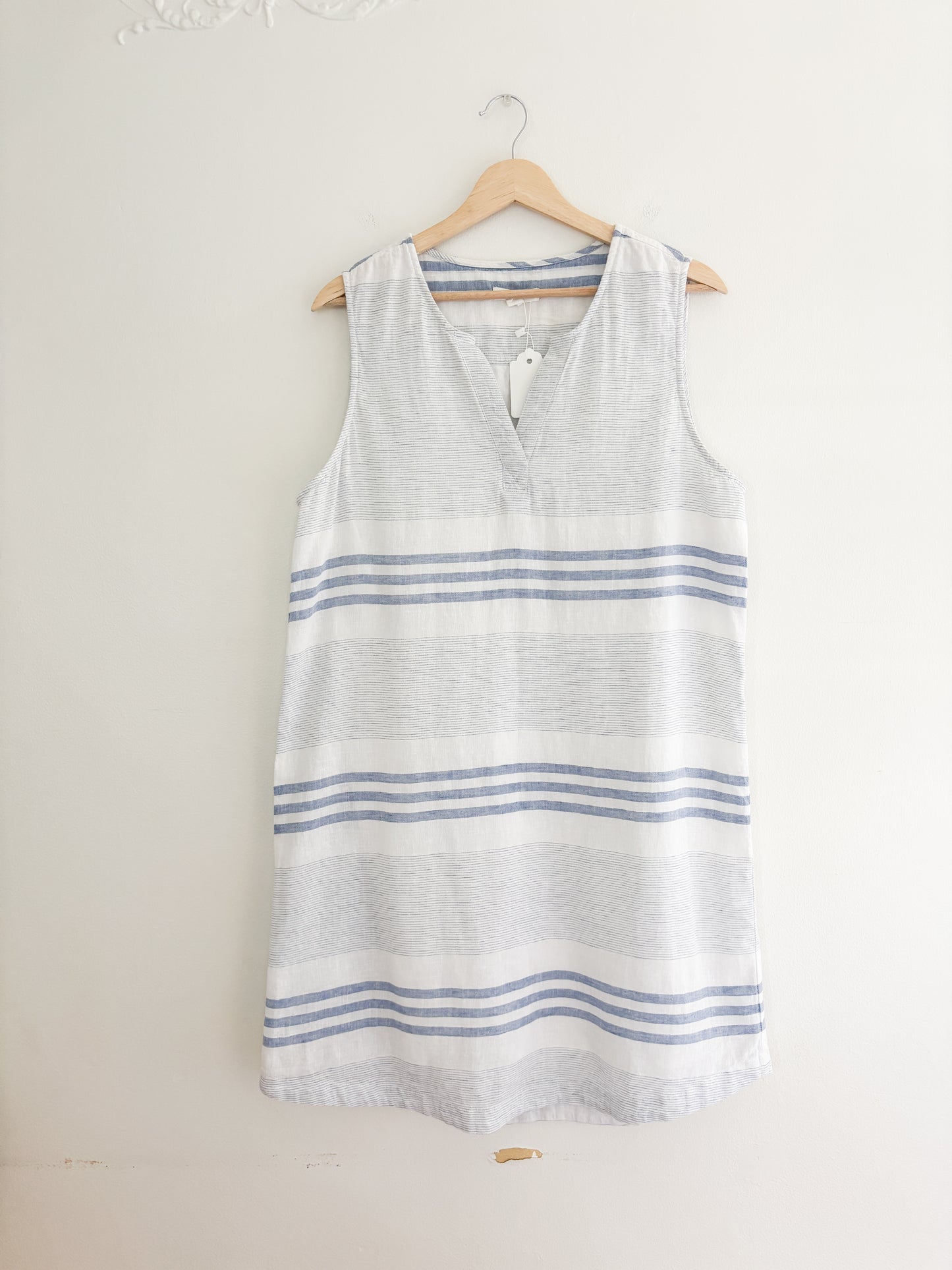 Linen Blend Striped Dress (L)