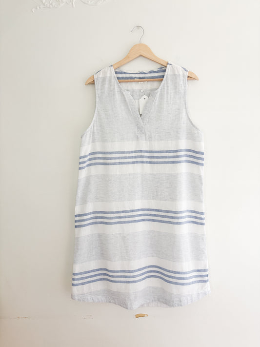 Linen Blend Striped Dress (L)