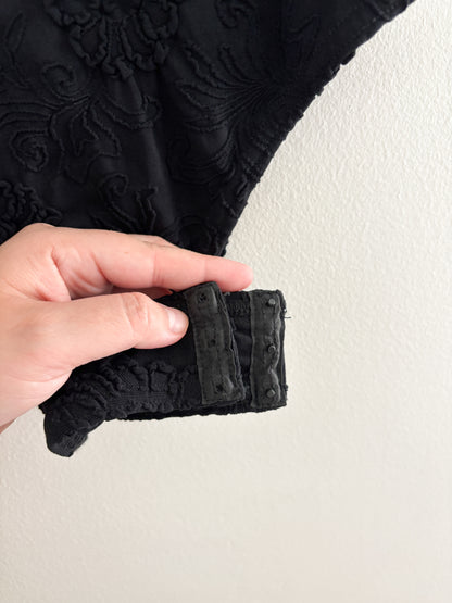 Vintage Floral Black Bodysuit (M)