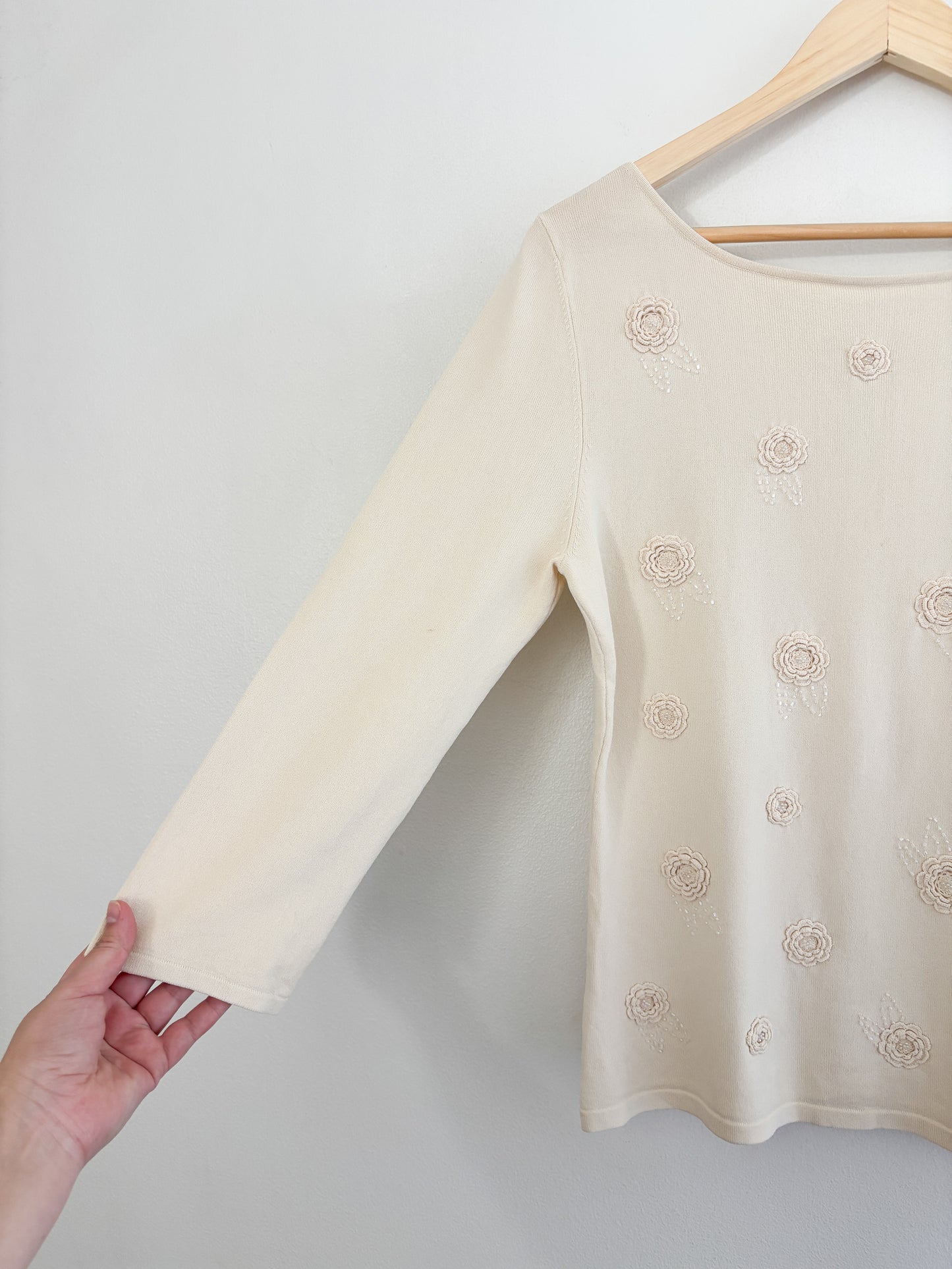 Vintage Floral Embroidered Top (M)