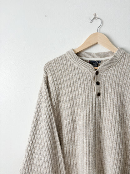 Vintage Henley textured sweater