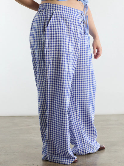 Sanderhaus Blue Gingham Pants (XL)