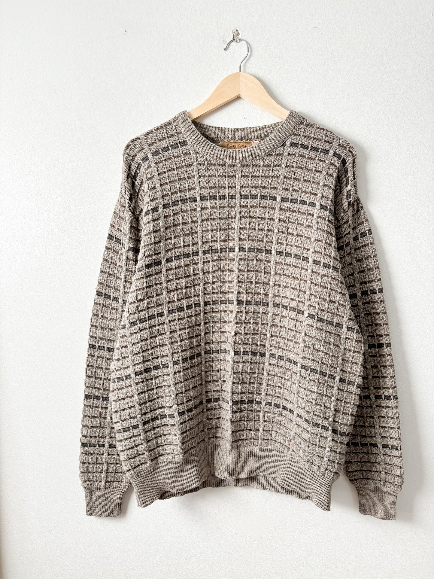 Vintage Grid Patterned Sweater