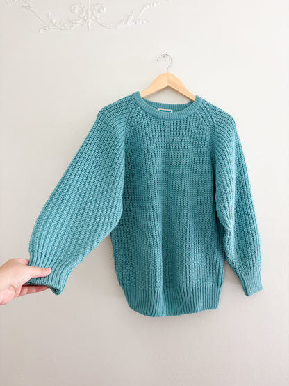Vintage Teal Knit Sweater (M)