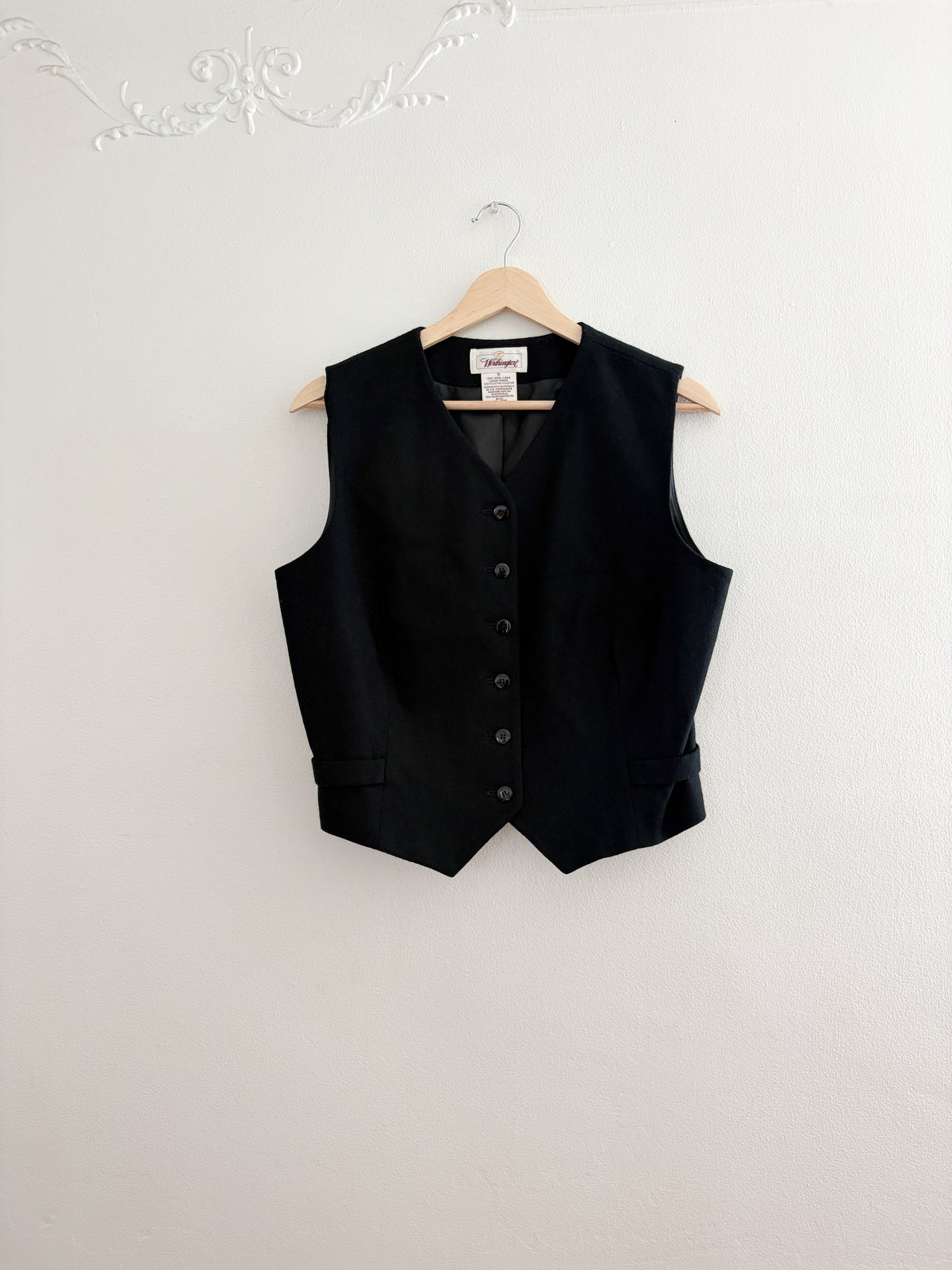 Vintage Wool Black Vest