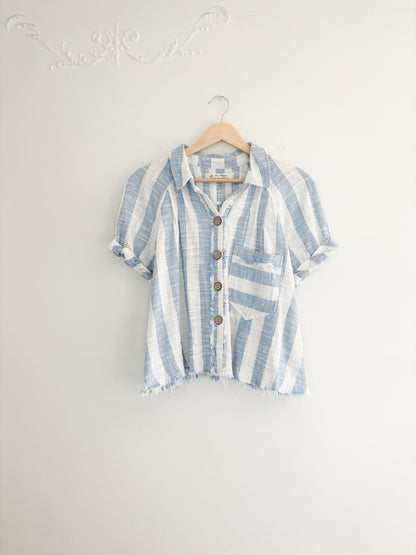 Free People Away At Sea Striped Top (L)