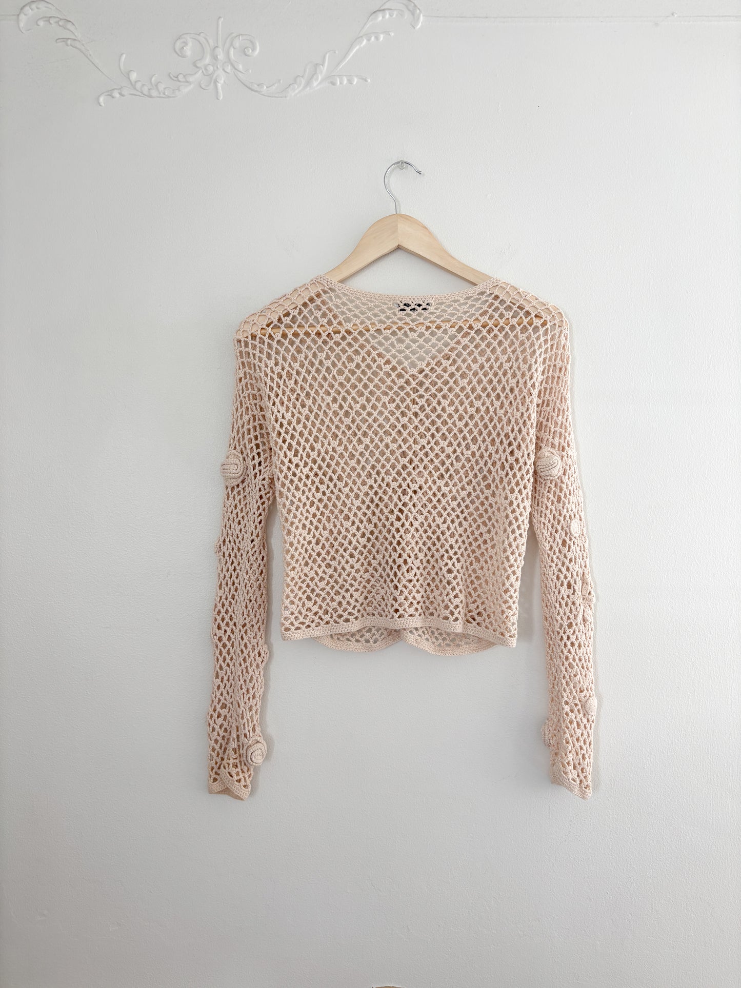 Vintage Floral Crochet Top (S/M)