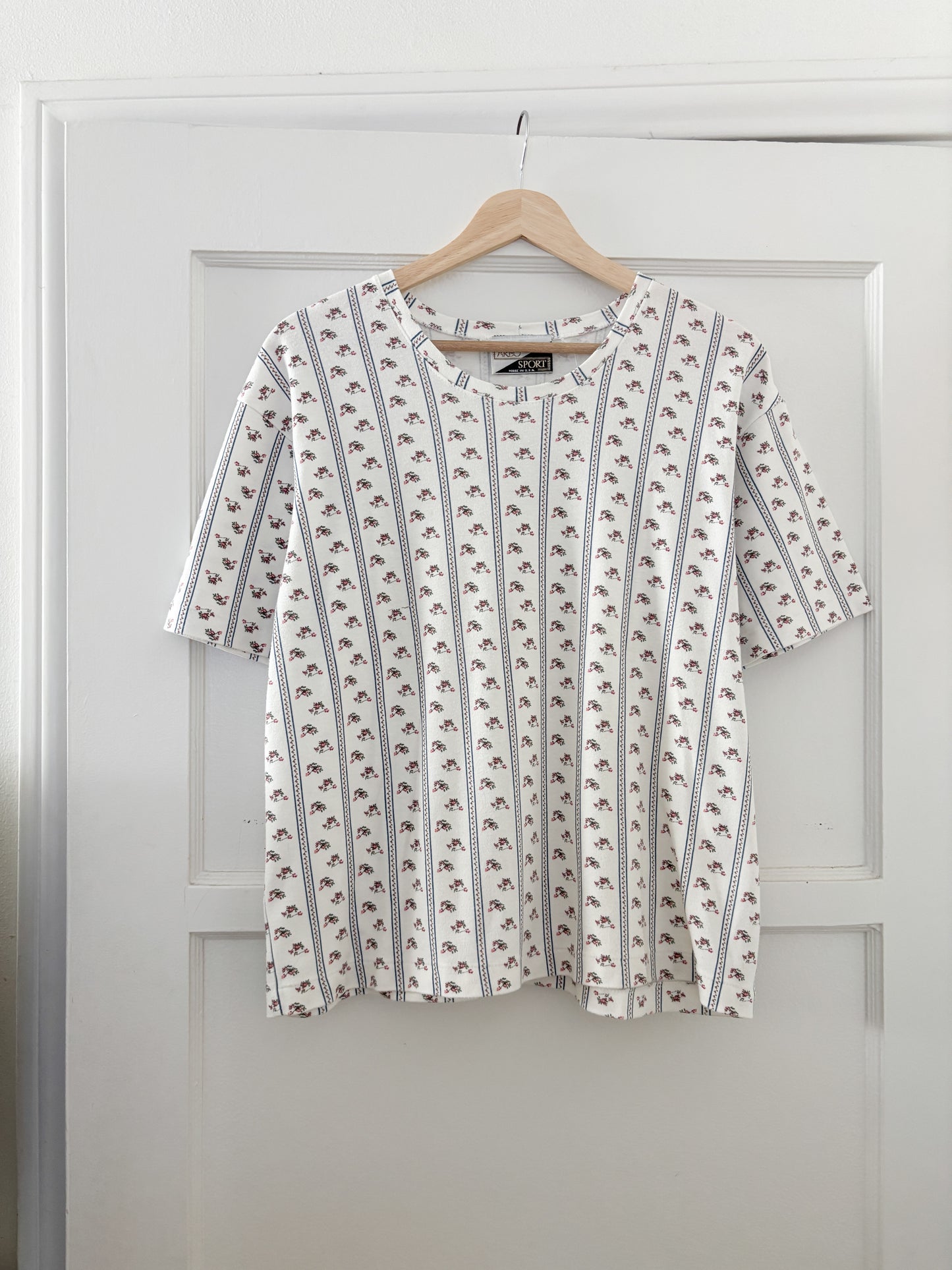 Vintage Striped Floral tee (L/XL)
