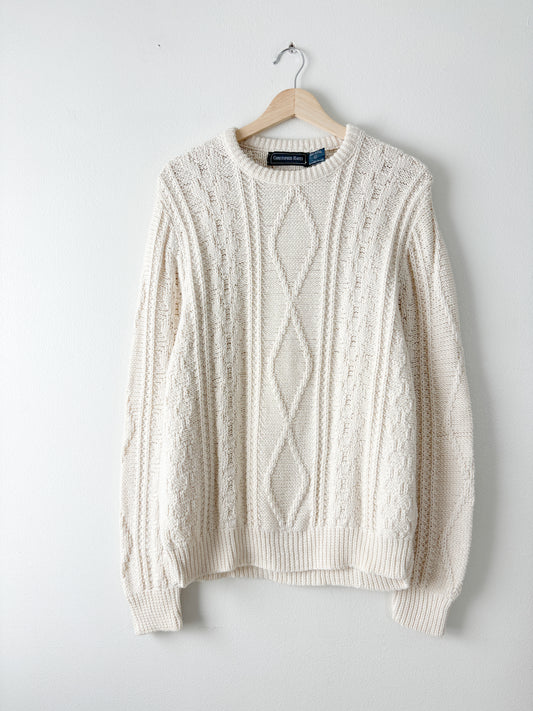 Vintage Cream Cableknit Sweater
