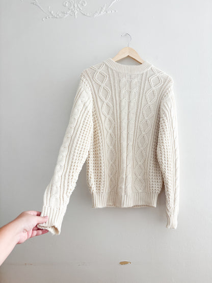Vintage Cable Knit Sweater (M)