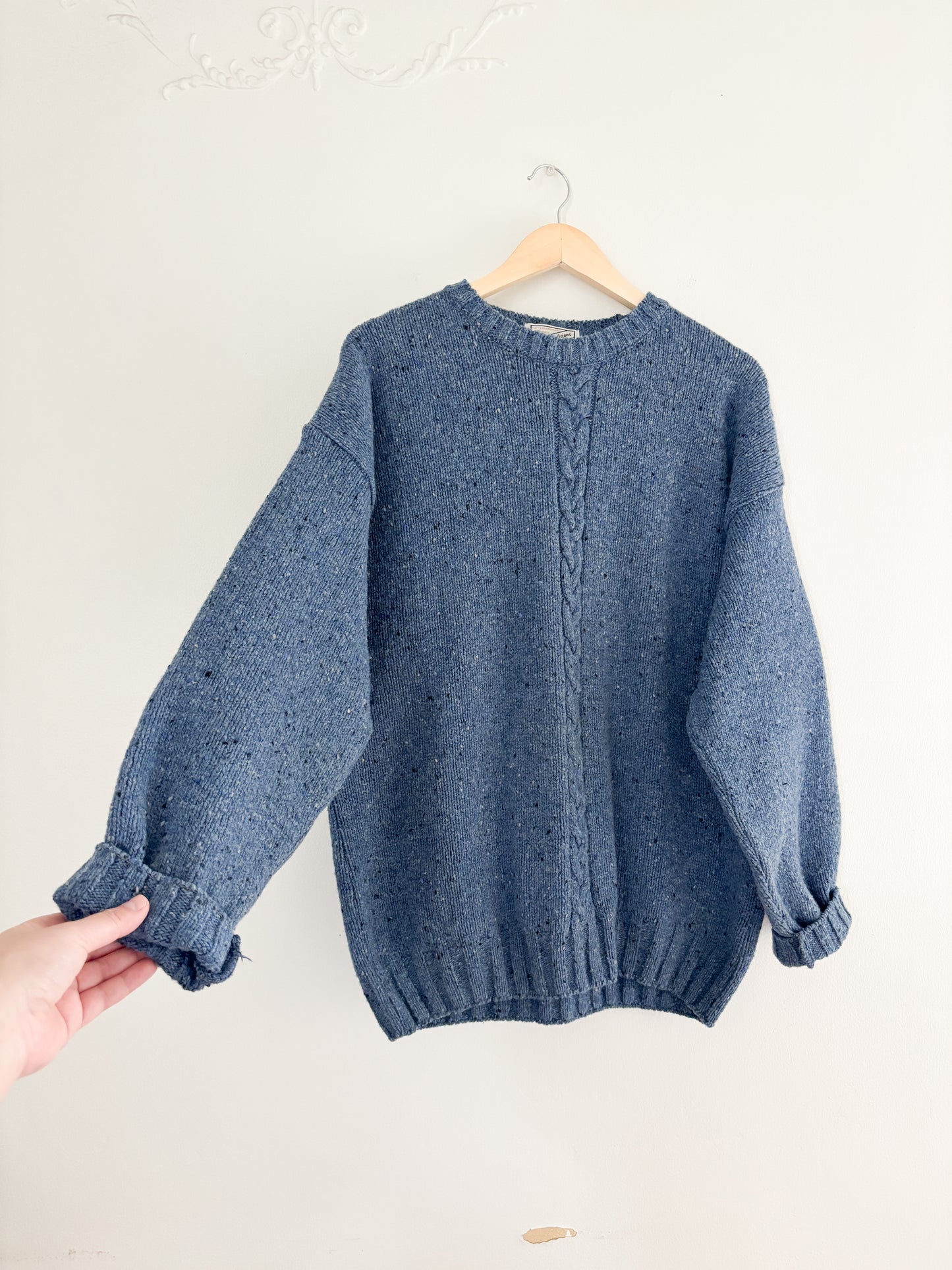 Vintage Blue Wool Speckled Sweater (L)