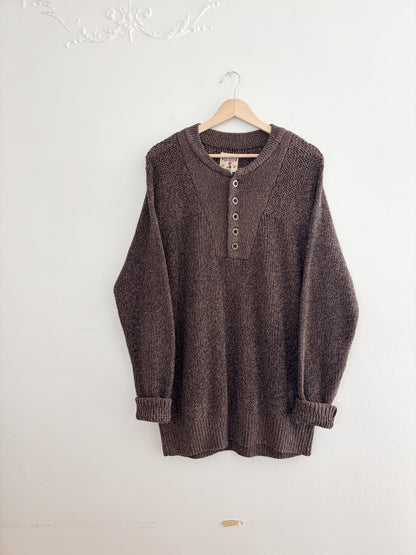 Redhead Brown Henley Sweater (M)