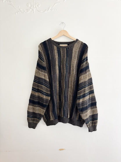 Vintage Patterned Sweater (L)