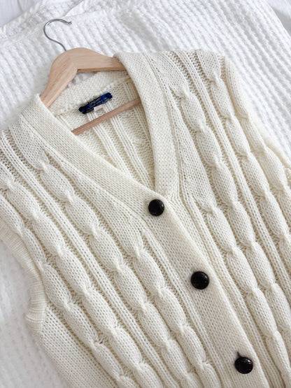 Vintage Cable Knit Vest (L)