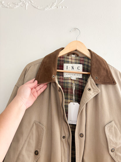 Vintage Plaid Lined Jacket (L)