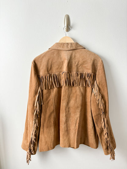 Vintage Jones NY leather Fringe Jacket (XL)