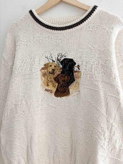 Vintage Lab Embroidered Sweater (L)