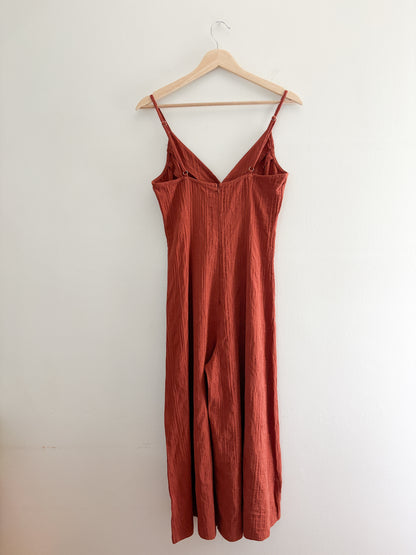 Textured Rust Jumpsuit (S)