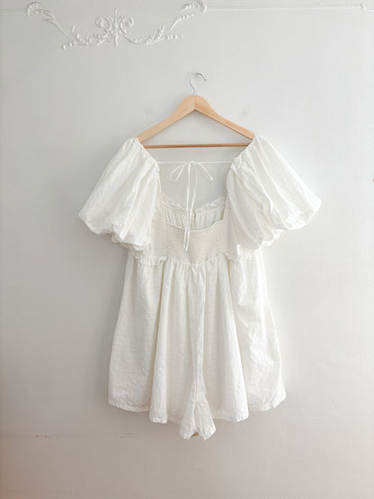 NWOT Pilcro Puff Sleeve Baby Doll Romper (XL)