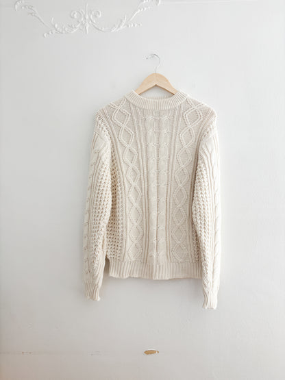 Vintage Cable Knit Sweater (M)