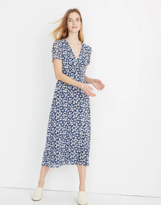 Madewell Blue Floral Dress (4)