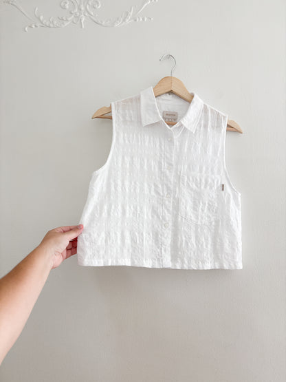 Brixton Collared Crop Top (S)