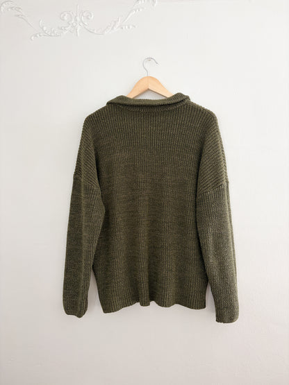 Green Quarter Zip Sweater (XL)