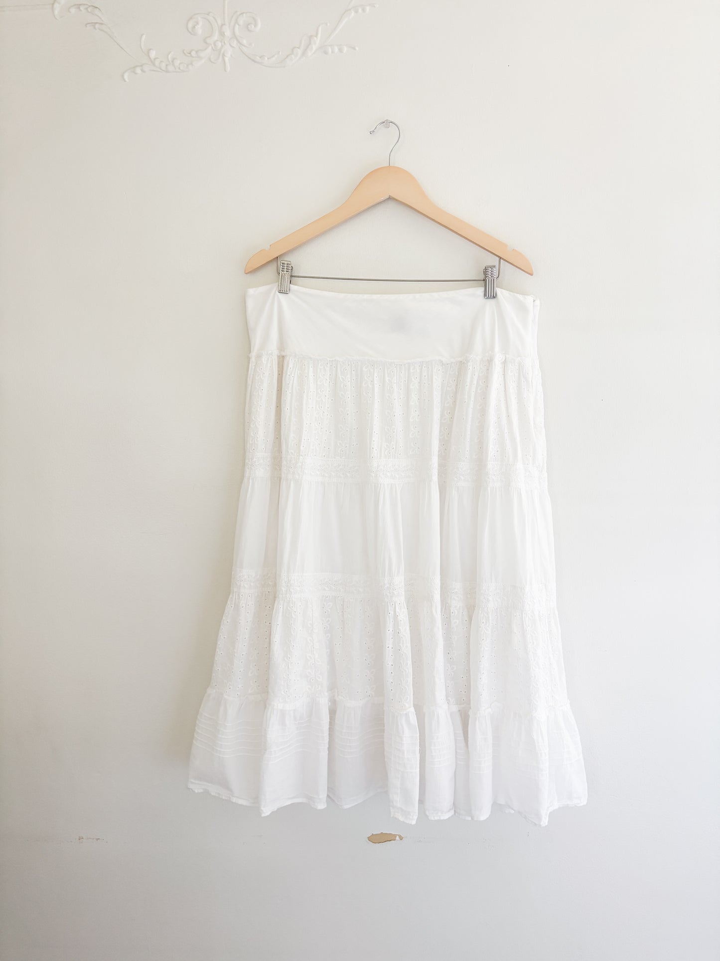 Vintage Cotton Tiered Skirt (XL)