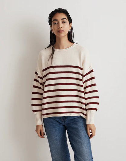 NWT Madewell Conway Green Striped Sweater (L)