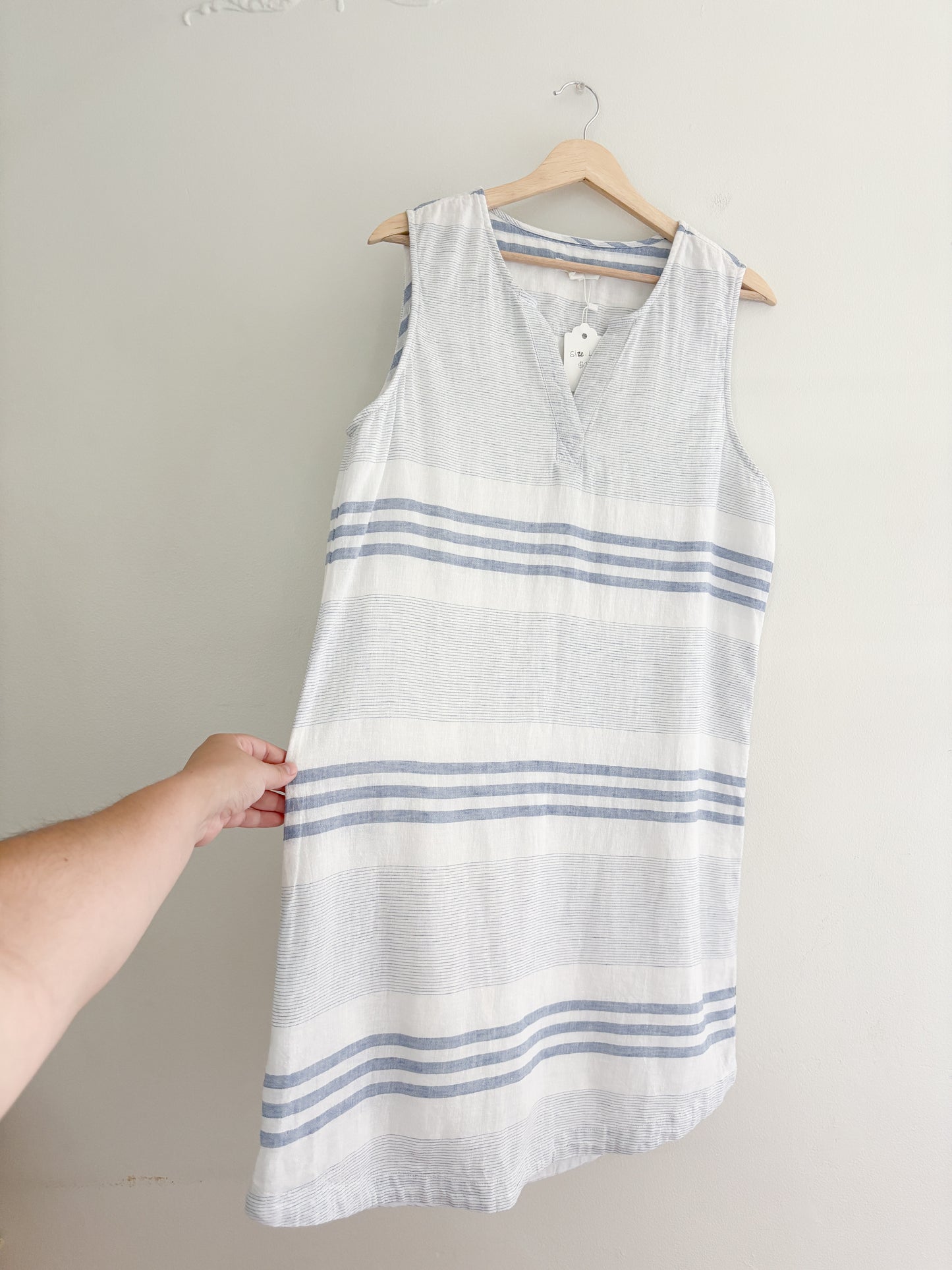 Linen Blend Striped Dress (L)