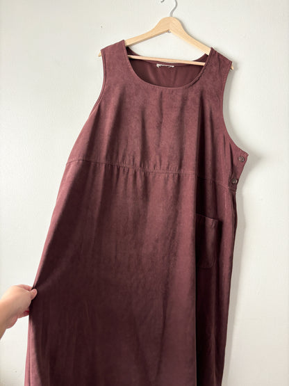 Vintage Faux Suede Brown Maxi