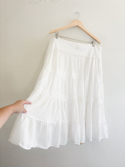 Vintage Cotton Tiered Skirt (XL)