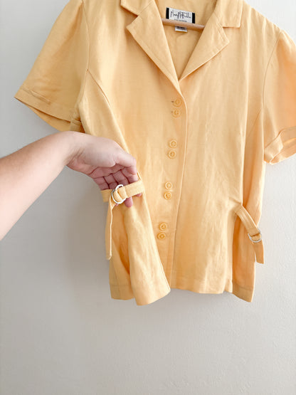 Vintage Yellow Button Up Top (M/L)