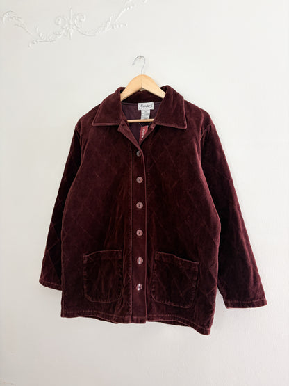 Vintage Quilted Maroon Jacket (M)