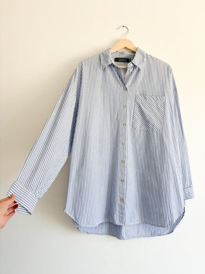 Primark Blue Striped Button Down (S)
