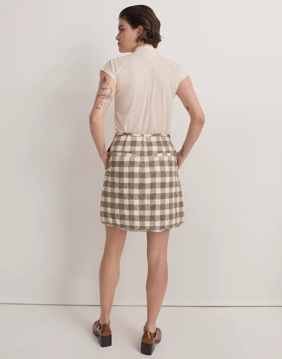 Madewell Gingham Quilted Skirt (14)