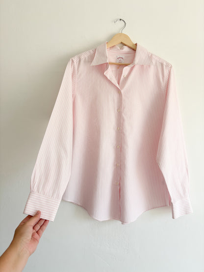 Vintage pink striped button down (M/L)