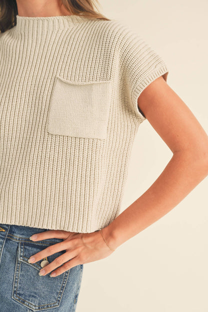 Knitted pocket top (S)
