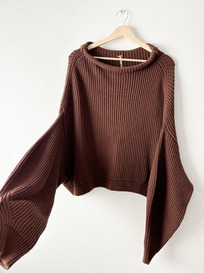 Free People Brown Knit Sweater