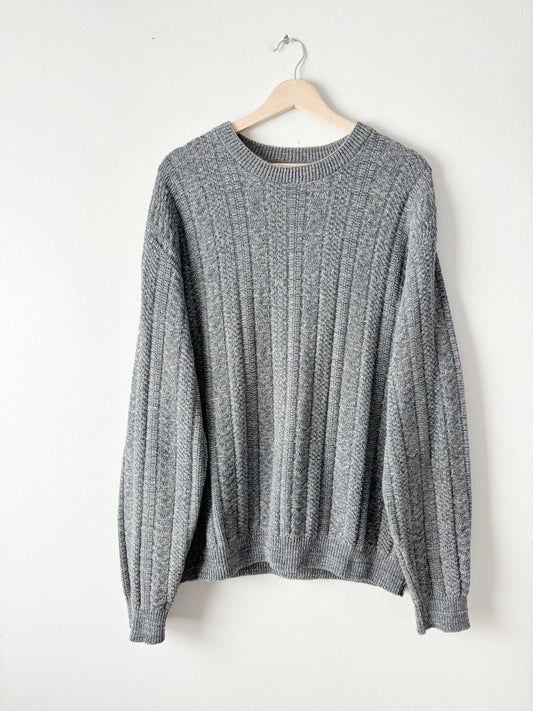 Haggar Blue Grey Marled Sweater