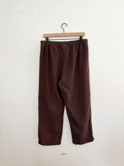 Hot Cotton Brown Linen Pants (L)