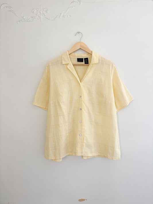 Vintage Butter Yellow Button Up (XXL)