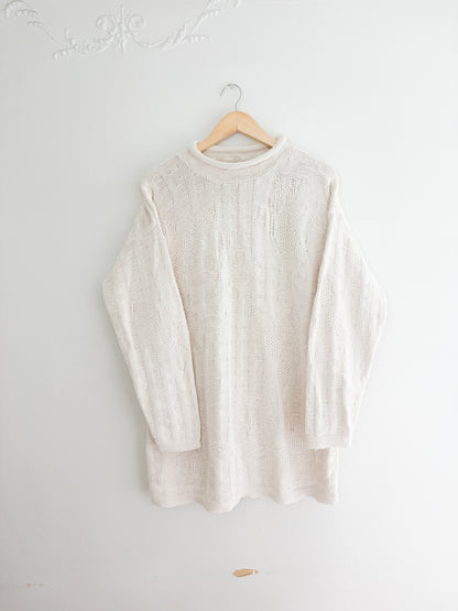 Vintage Patterned Cream Knit
