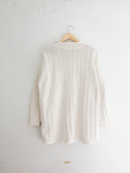 Vintage Patterned Cream Knit