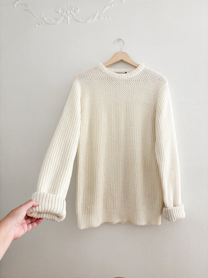 Vintage Cream Knit Sweater (L)