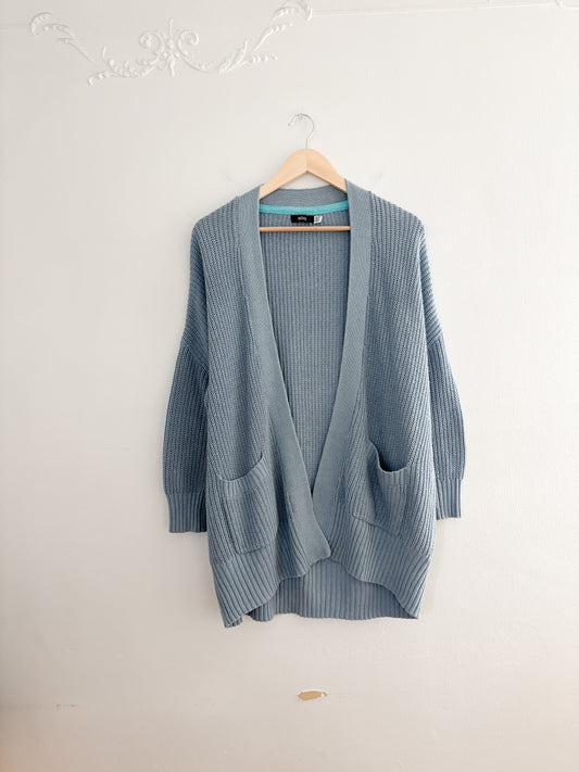 BDG Oversized Blue Open Front Cardigan